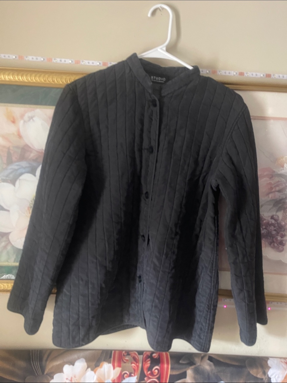 Studio Black Quilted Button-Up Jacket
